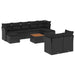 Set canapele de grădină cu perne, 10 piese, negru, poliratan - WALTI WALTI