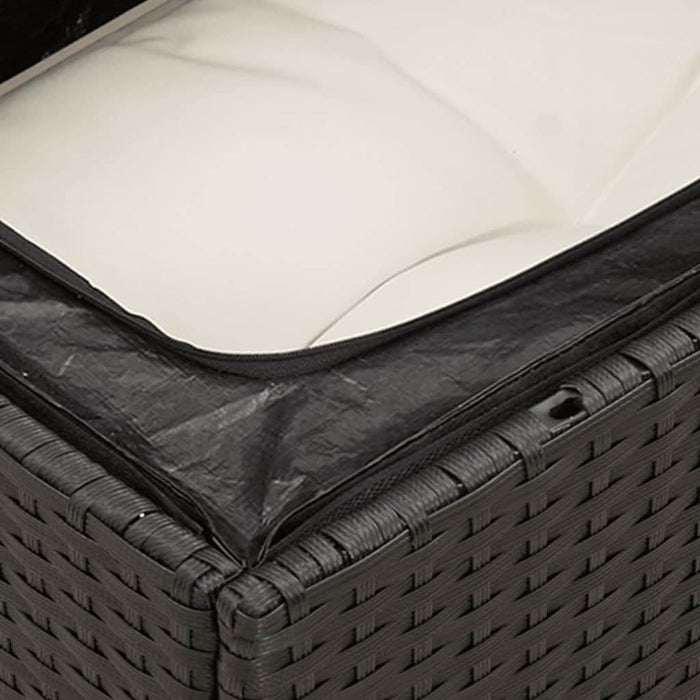 Set mobilier de grădină cu perne, 13 piese, negru, poliratan - WALTI WALTI