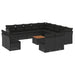 Set mobilier de grădină cu perne, 14 piese, negru, poliratan - WALTI WALTI