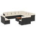 Set mobilier de grădină cu perne, 14 piese, negru, poliratan - WALTI WALTI