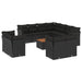 Set canapele de grădină, 12 piese, cu perne, negru, poliratan - WALTI WALTI