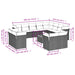 Set mobilier de grădină cu perne, 13 piese, negru, poliratan - WALTI WALTI