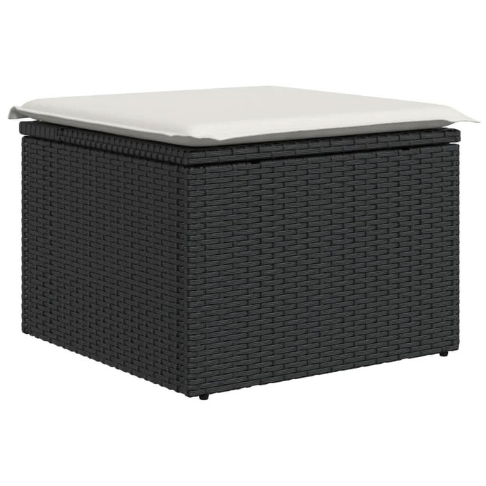 Set mobilier de grădină cu perne, 13 piese, negru, poliratan - WALTI WALTI