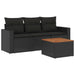 Set mobilier de grădină cu perne, 4 piese, negru, poliratan - WALTI WALTI