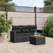 Set mobilier de grădină cu perne, 4 piese, negru, poliratan - WALTI WALTI