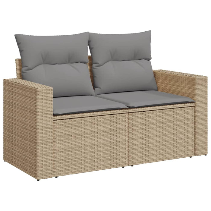 Set canapele de grădină, 4 piese, cu perne, mix bej, poliratan - WALTI WALTI