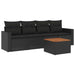 Set mobilier de grădină cu perne, 5 piese, negru, poliratan - WALTI WALTI