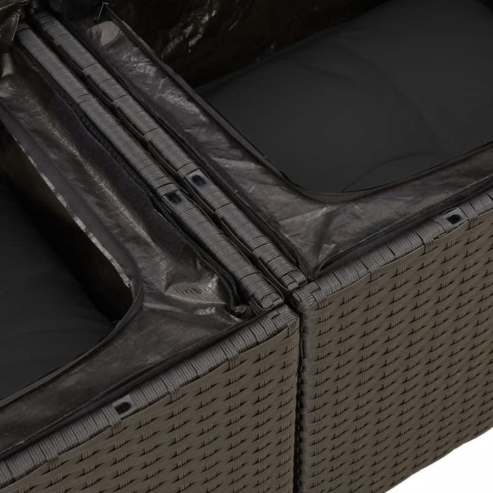 Set mobilier de grădină cu perne, 5 piese, negru, poliratan - WALTI WALTI