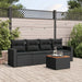Set mobilier de grădină cu perne, 5 piese, negru, poliratan - WALTI WALTI