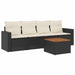 Set mobilier de grădină cu perne, 5 piese, negru, poliratan - WALTI WALTI