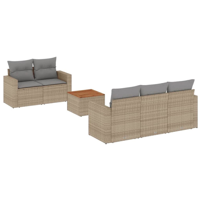 Set canapele de grădină, 6 piese, cu perne, bej, poliratan - WALTI WALTI