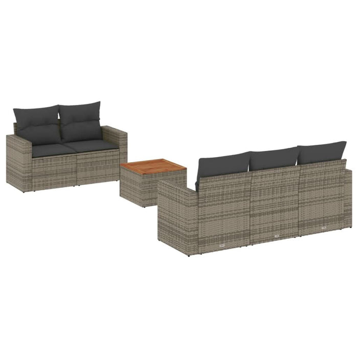 Set mobilier grădină cu perne, 6 piese, gri, poliratan - WALTI WALTI