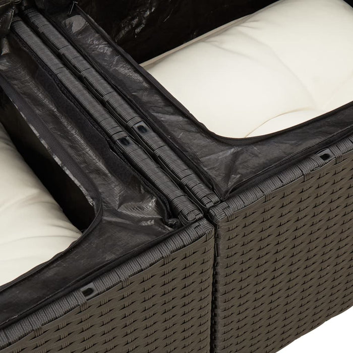 Set canapele de grădină cu perne, 7 piese, negru, poliratan - WALTI WALTI