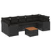 Set mobilier de grădină cu perne, 8 piese, negru, poliratan - WALTI WALTI