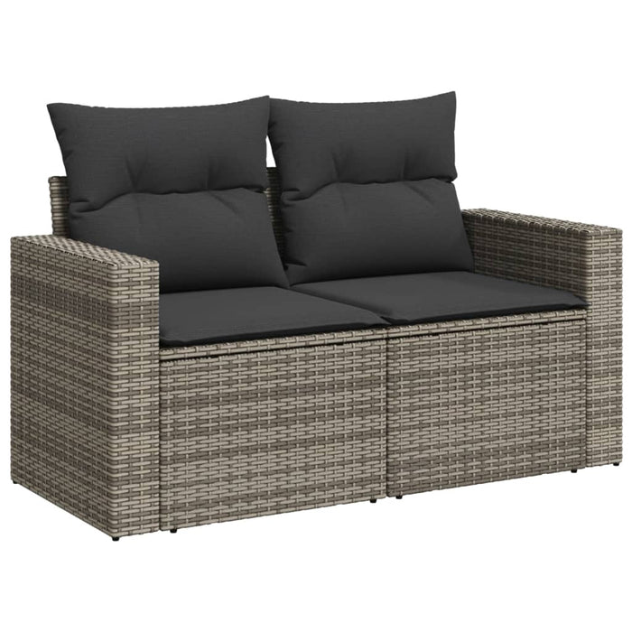 Set canapele de grădină, 9 piese, cu perne, gri, poliratan - WALTI WALTI