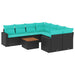 Set mobilier de grădină cu perne, 9 piese, negru, poliratan - WALTI WALTI