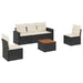 Set mobilier de grădină cu perne, 6 piese, negru, poliratan - WALTI WALTI