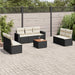 Set mobilier de grădină cu perne, 8 piese, negru, poliratan - WALTI WALTI