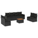 Set mobilier de grădină cu perne, 9 piese, negru, poliratan - WALTI WALTI