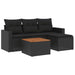 Set mobilier de grădină cu perne, 5 piese, negru, poliratan - WALTI WALTI