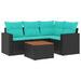 Set mobilier de grădină cu perne, 5 piese, negru, poliratan - WALTI WALTI