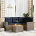 Set canapea de grădină cu perne, 5 piese, gri, poliratan - WALTI WALTI