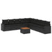 Set canapele de grădină cu perne, 10 piese, negru, poliratan - WALTI WALTI