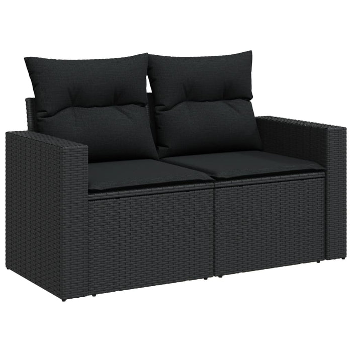 Set canapele de grădină cu perne, 10 piese, negru, poliratan - WALTI WALTI
