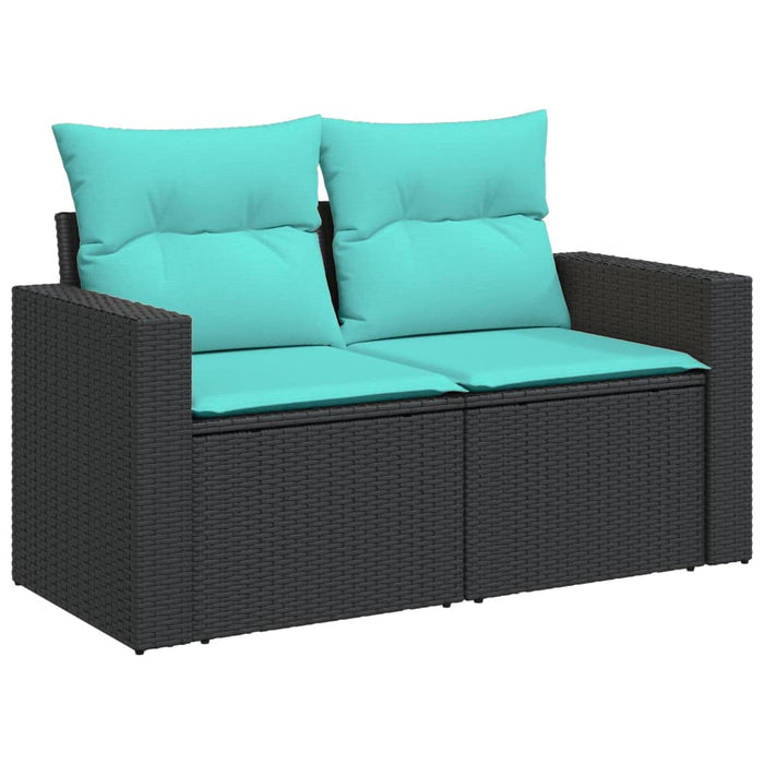 Set canapele de grădină cu perne, 10 piese, negru, poliratan - WALTI WALTI