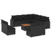 Set canapele de grădină, 12 piese, cu perne, negru, poliratan - WALTI WALTI