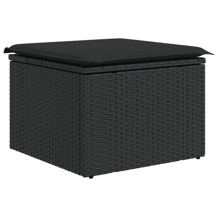 Set mobilier de grădină cu perne, 8 piese, negru, poliratan - WALTI WALTI