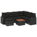 Set mobilier de grădină cu perne, 8 piese, negru, poliratan - WALTI WALTI