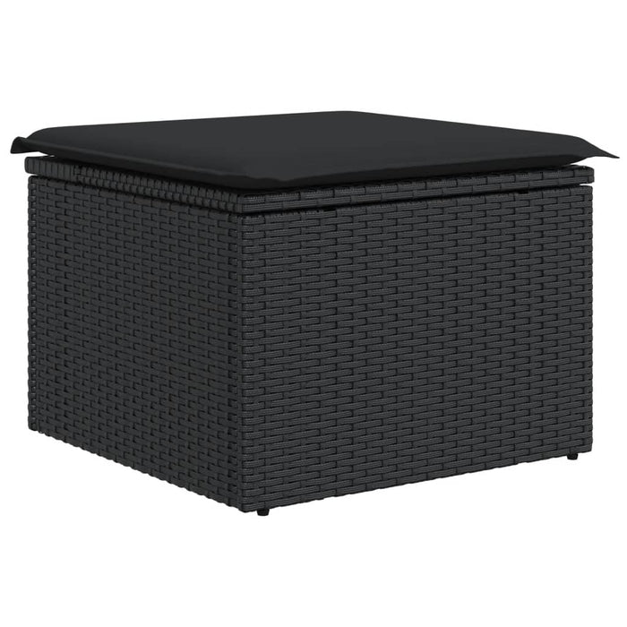 Set mobilier de grădină cu perne, 8 piese, negru, poliratan - WALTI WALTI