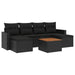 Set canapele de grădină cu perne, 7 piese, negru, poliratan - WALTI WALTI