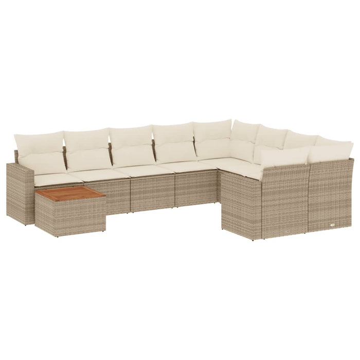 Set canapele de grădină cu perne, 10 piese, bej, poliratan - WALTI WALTI