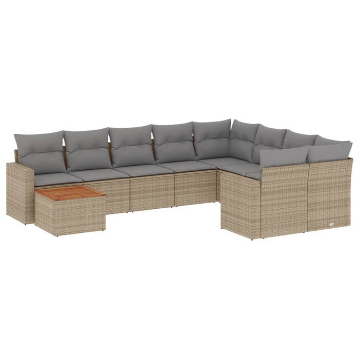 Set canapele de grădină, 10 piese, cu perne, bej, poliratan - WALTI WALTI