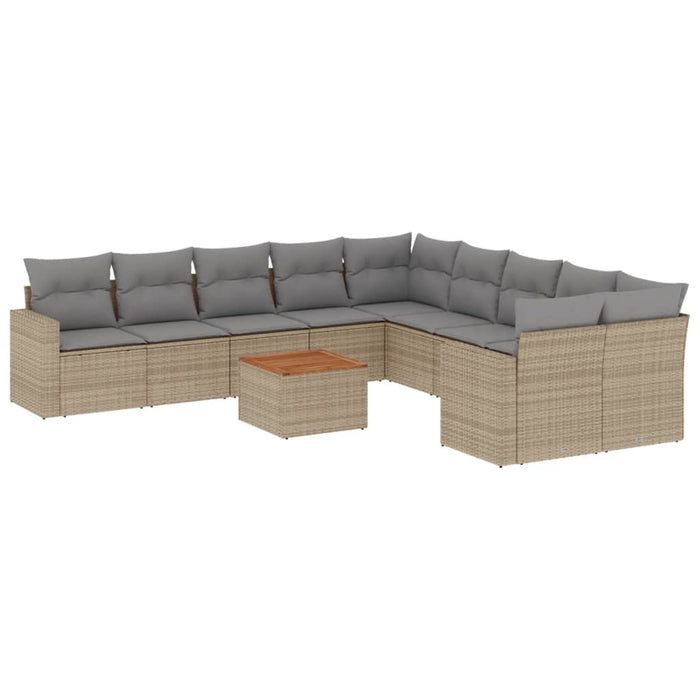 Set canapele de grădină, 11 piese, cu perne, bej, poliratan - WALTI WALTI