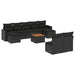 Set canapele de grădină cu perne, 10 piese, negru, poliratan - WALTI WALTI