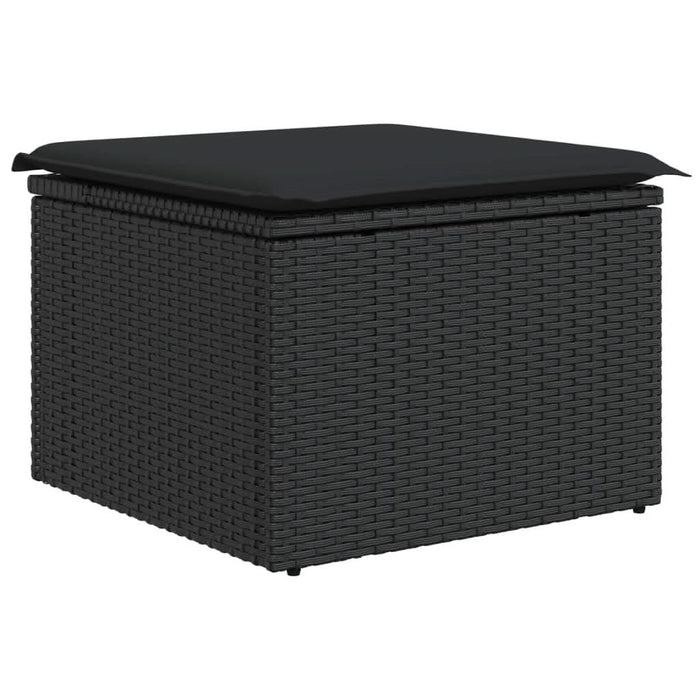 Set canapele de grădină cu perne, 11 piese, negru, poliratan - WALTI WALTI