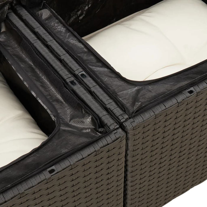 Set canapele de grădină cu perne, 10 piese, negru, poliratan - WALTI WALTI