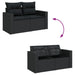 Set mobilier de grădină cu perne, 13 piese, negru, poliratan - WALTI WALTI