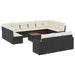 Set mobilier de grădină cu perne, 14 piese, negru, poliratan - WALTI WALTI