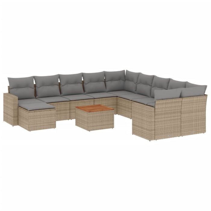 Set canapele de grădină, 12 piese, cu perne, bej, poliratan - WALTI WALTI