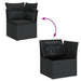 Set mobilier de grădină cu perne, 13 piese, negru, poliratan - WALTI WALTI