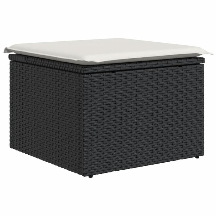 Set mobilier de grădină cu perne, 13 piese, negru, poliratan - WALTI WALTI