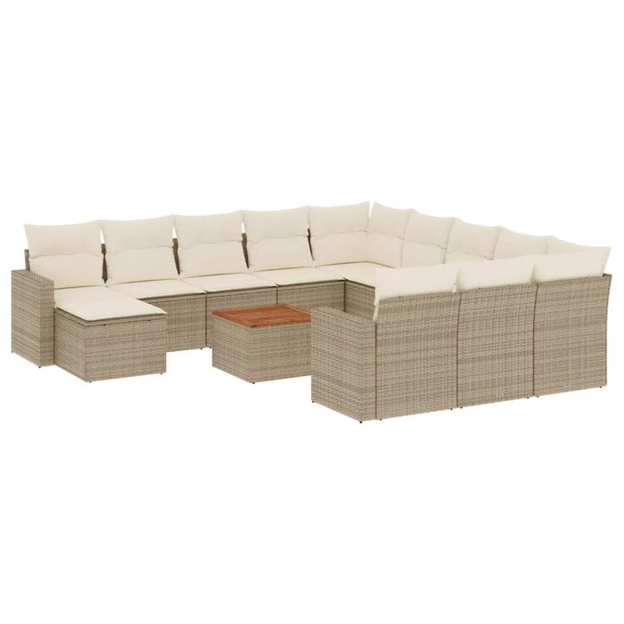 Set canapele de grădină, 13 piese, cu perne, bej, poliratan - WALTI WALTI