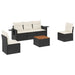 Set mobilier de grădină cu perne, 6 piese, negru, poliratan - WALTI WALTI