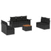 Set mobilier de grădină cu perne, 8 piese, negru, poliratan - WALTI WALTI