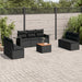 Set mobilier de grădină cu perne, 8 piese, negru, poliratan - WALTI WALTI