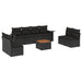 Set mobilier de grădină cu perne, 9 piese, negru, poliratan - WALTI WALTI